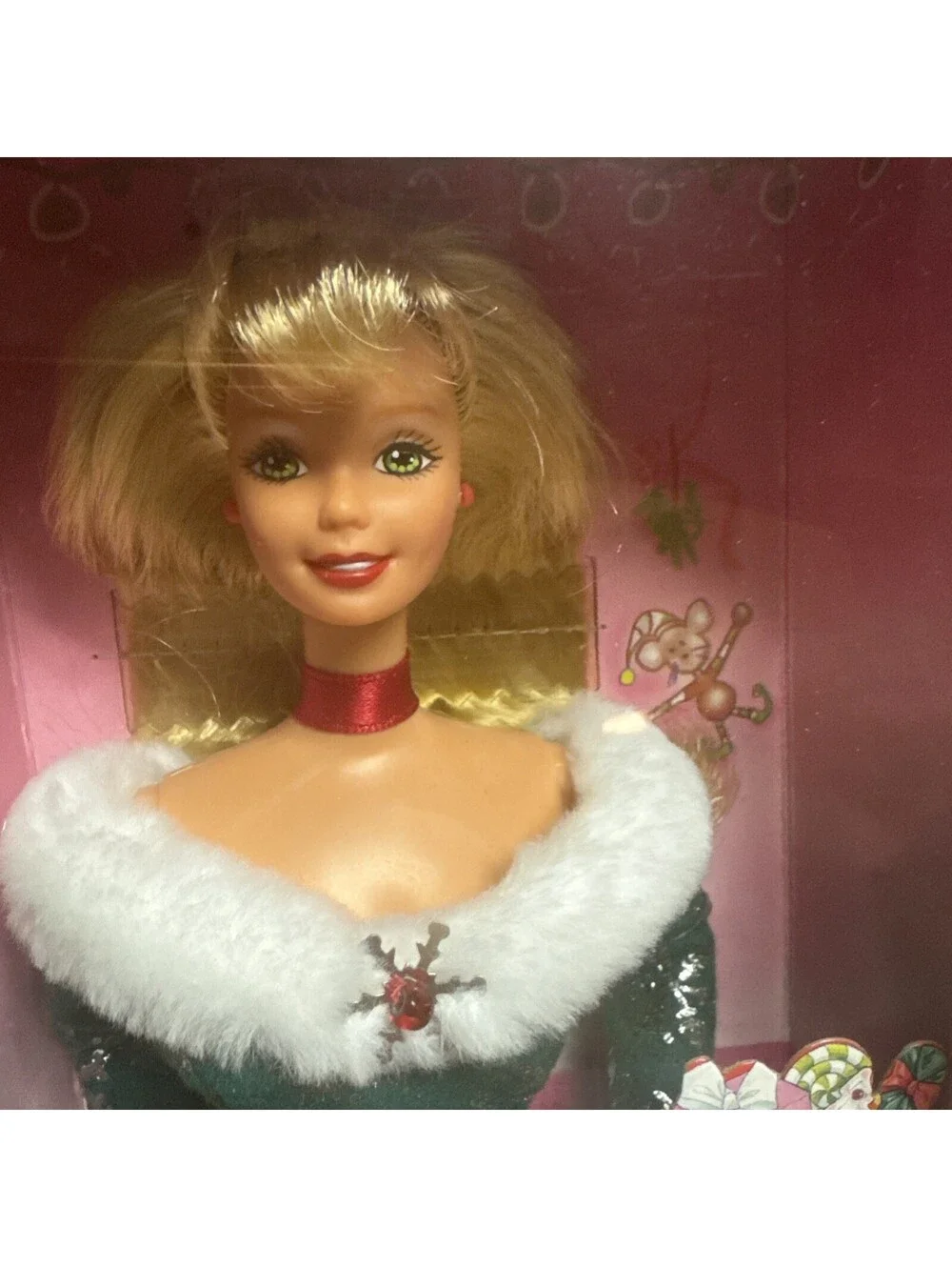 Festive Season Barbie Doll with Stocking Special Edition 1997 Mattel #18909